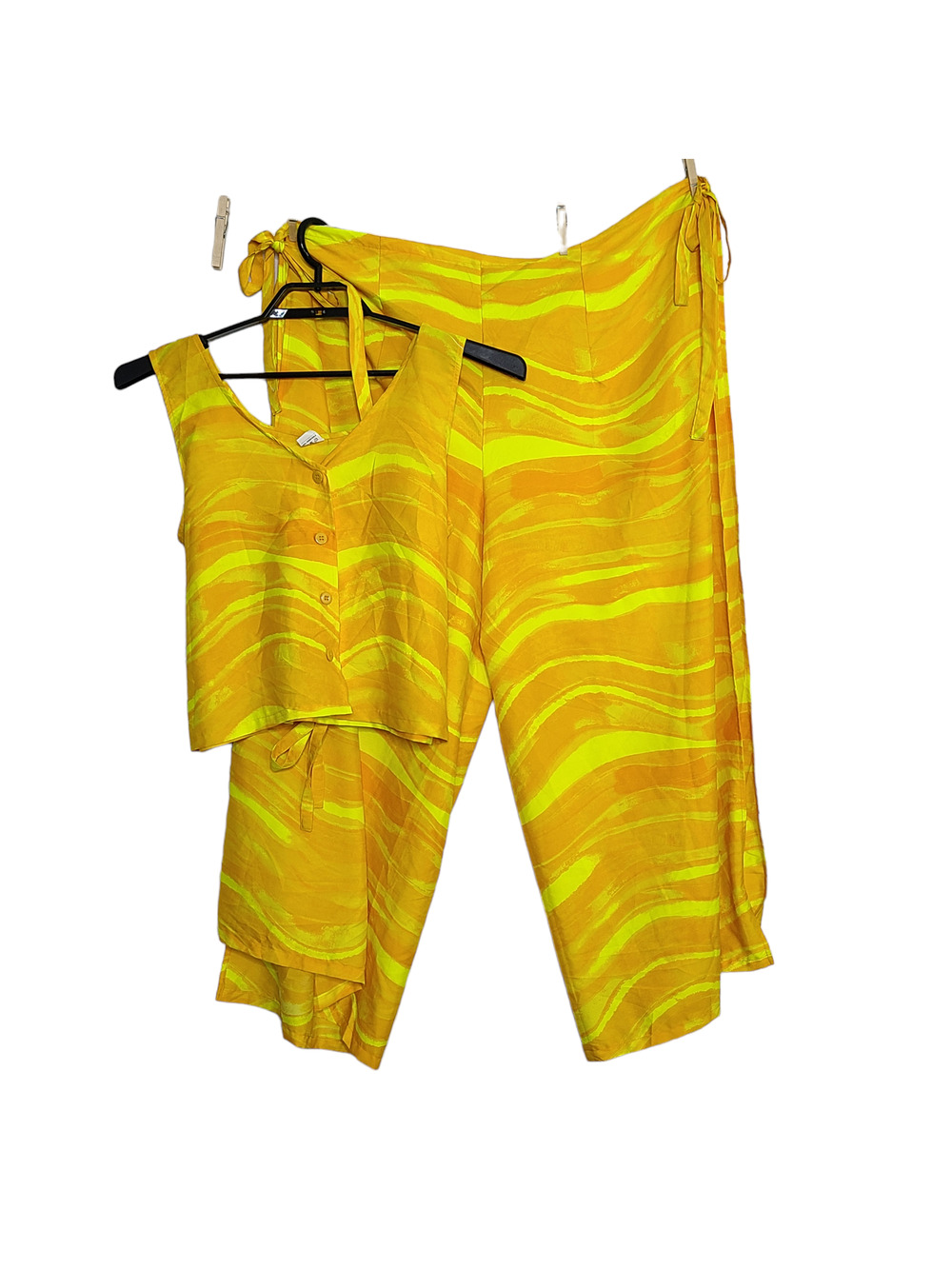 Rima Vintage Adjustable Two Piece Top Wrap Pants Beachwear Womens Large Coverup